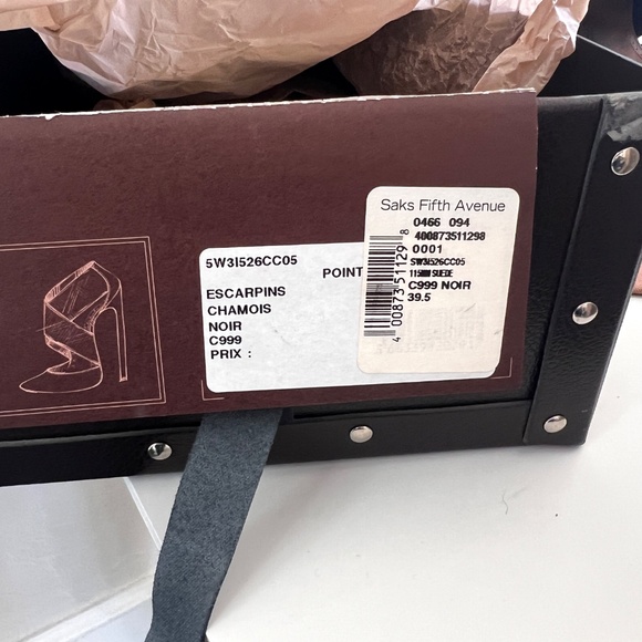 Alaia Black Suede Escarpins  Elastic Cross Strap Stiletto Heels 39.5 with Box - Picture 16 of 16